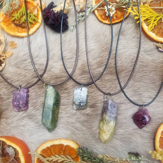 Single Herb. Spell Pendant Cord Necklaces
