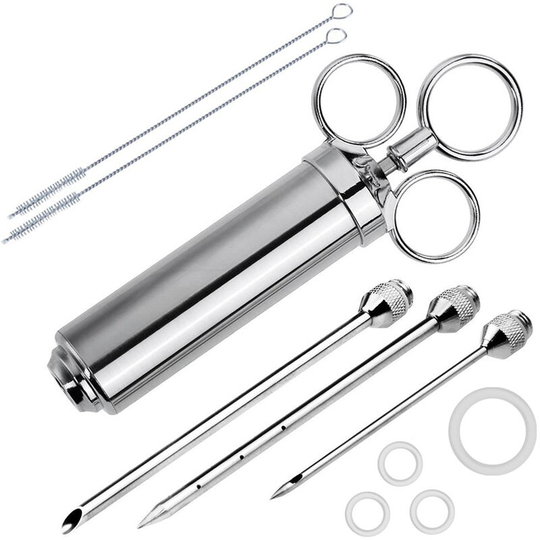 Meat Marinade Injector 304 Stainless Steel 3 Needles Sauce Seasoning bbq Smoker Grill Beast Turkey Cooking Condiment Accessories