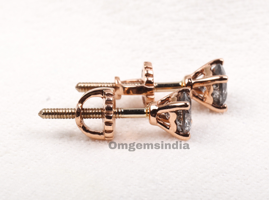 Salt & Pepper Diamond Stud Earrings | Pairs Piercing Jewelry Studs Om0034