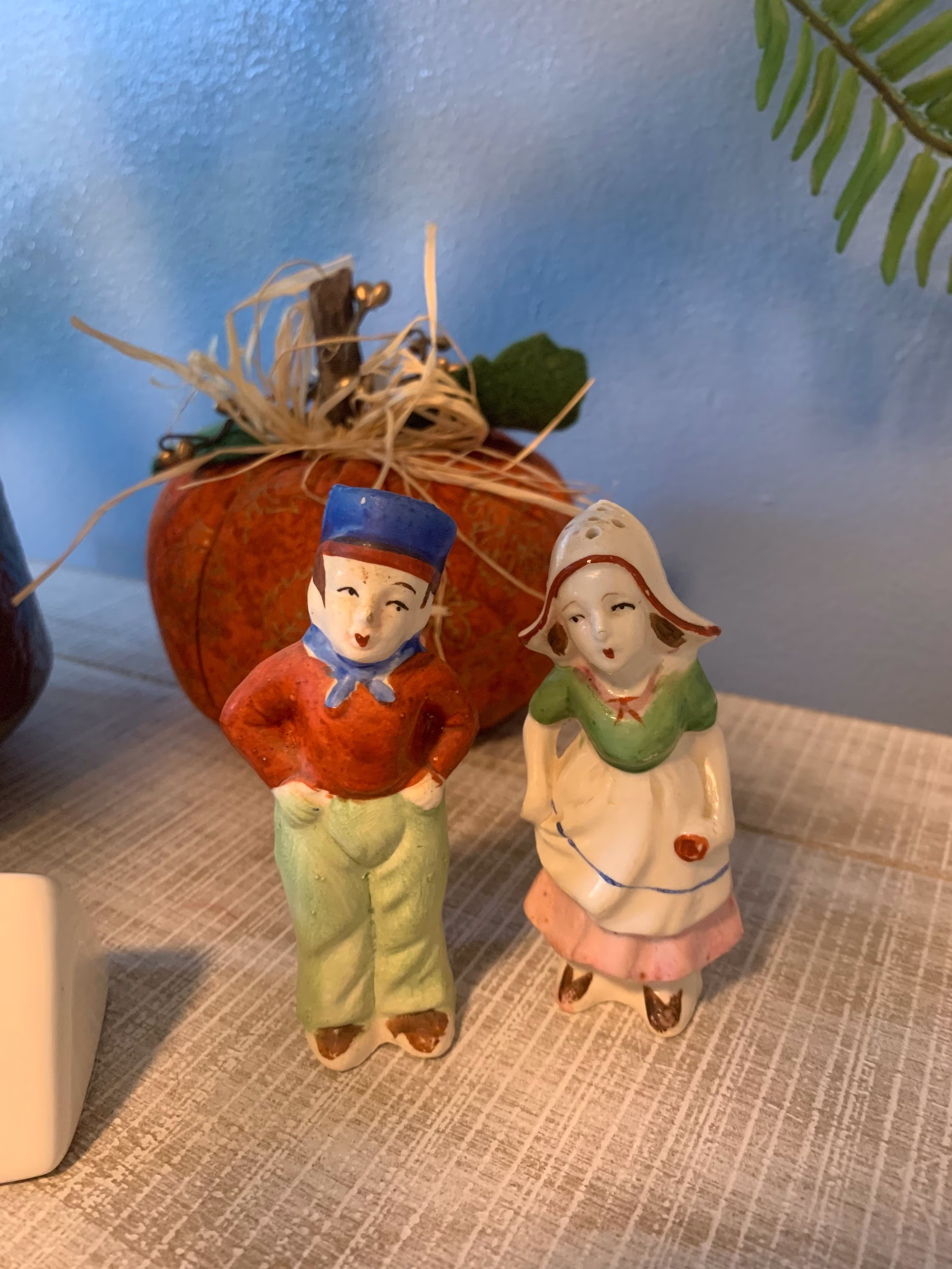Vintage Japan Salt & Pepper Shaker Set Man Woman Holland Danish