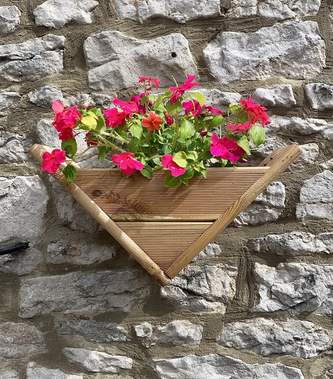 Wooden Outdoor Garden Planter Wall Hanger