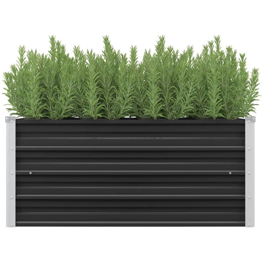 Garden Planter Anthracite 100x40x45 cm Galvanised Steel VD29854 - Hommoo