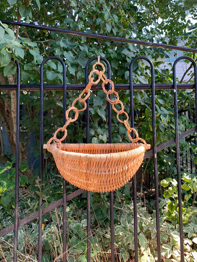Wicker Wall Basket, Hanging Flower Display, Porch Or Entryway Decor, Storage Woven Basket