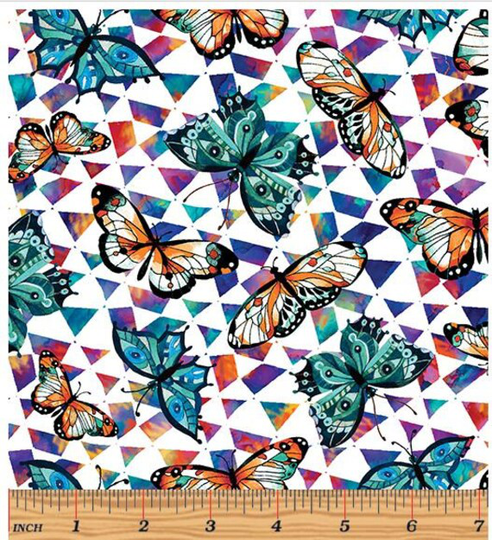 Benertex Season Of The Sun Butterflies & Prism White Multicolored Bthy Sku 13195-09