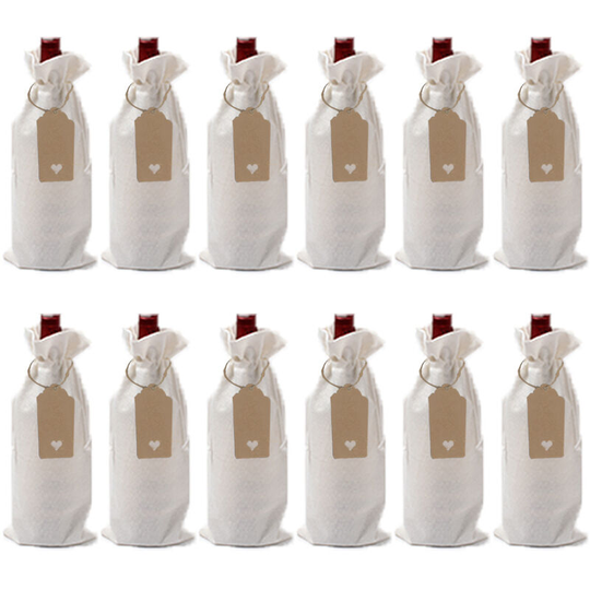 Benobby Kids - 12 red wine belt + love label, dust belt, storage, dust belt, storage, Jute Drawstring Bag Jute Sachets Gift Bags with Drawstring