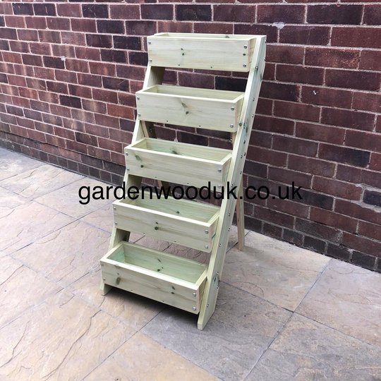 5 Tiered Freestanding Planter. Tier Multi-Level Planter, Step Ladder Herb Strawberry