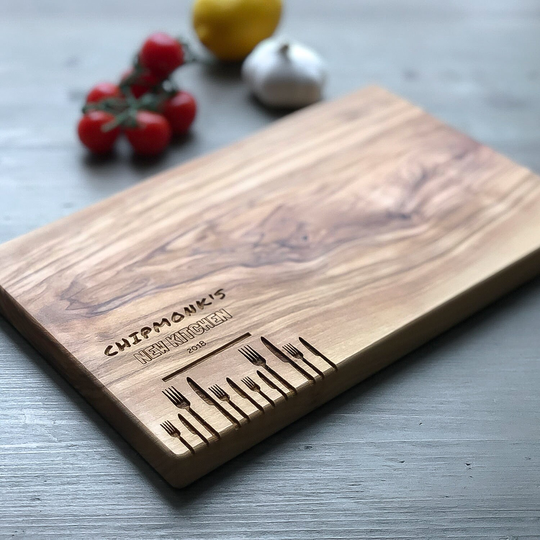 Personalised Custom Serving Board | Italian Olive Wood Sustainable Personalized New Home Housewarming Gift Kitchen