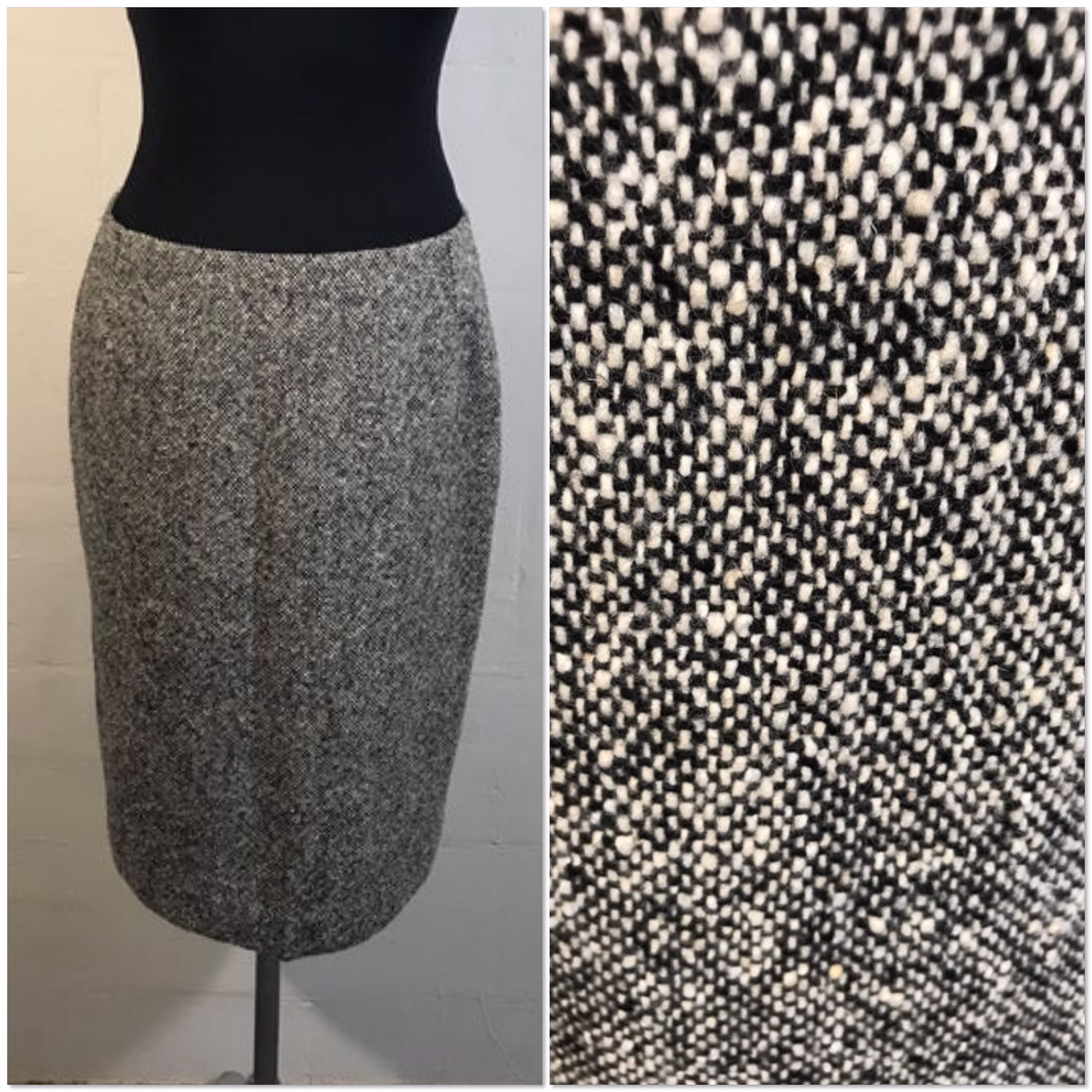 70S Skirt Salt Pepper Wool Mix