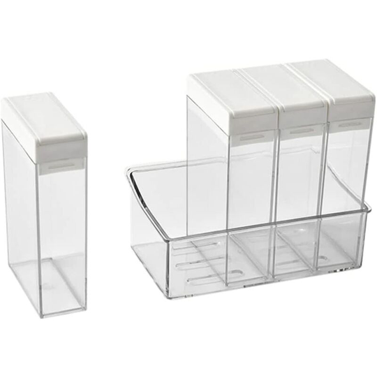Readcly - 1 Set Transparent Seasoning Box Clear Seasoning Boxes Clear Spice Rack Box