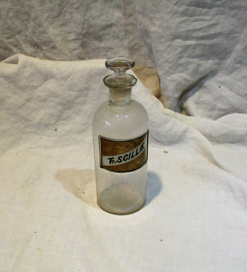 Apothecary Jar With Original Stopper, Vintage Old English | ? Large Bottle Medicine Salvage