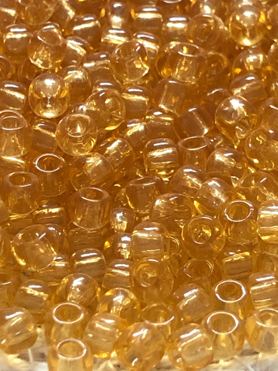 New Toho Round Seed Beads, 6/0, Transparent Light Topaz, | Tr-06-2, Qty 20 Grams, 4mm Beads