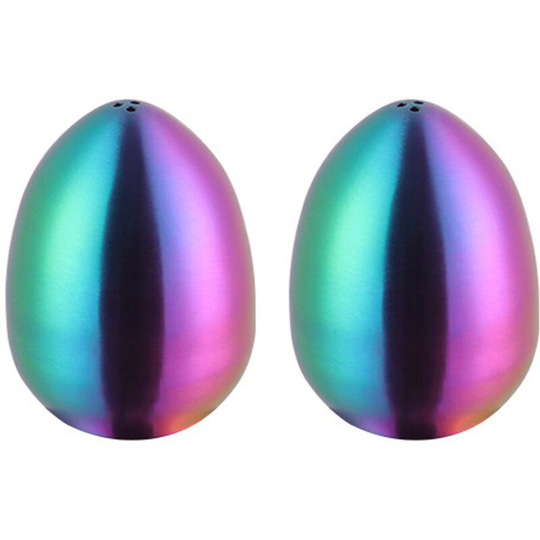 Stainless steel egg seasoning jar kitchen salt and pepper shaker with three holes Magic color