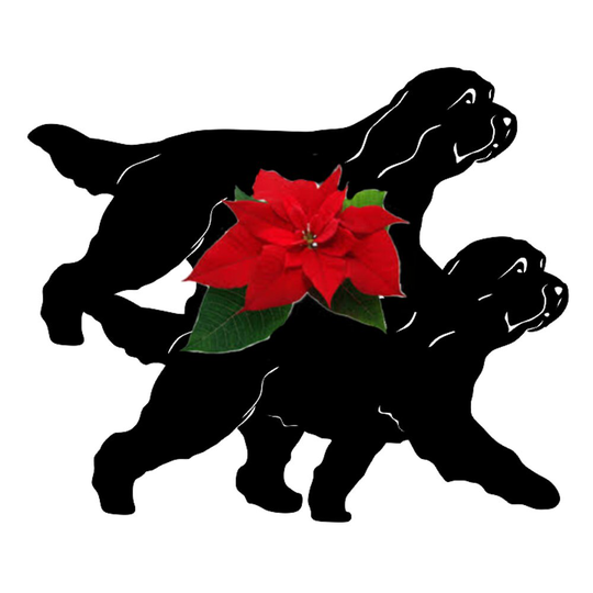 Bearded Collie Garden Planter - Metal Outdoor Black Ornament