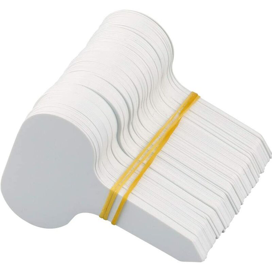 100 Pcs T-Type Plant Labels White Garden Labels Tags Plastic Plant Markers for Herb 6 x 10cm