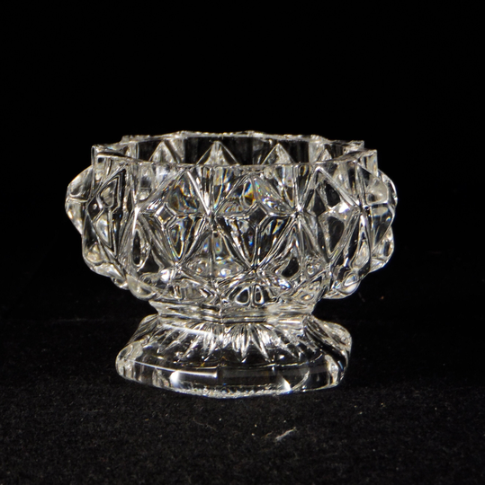 Flint Glass/Early American Pressed Glass Master Salt, Unknown Maker, Flattened Sawtooth | A/K/A Ca 1850S