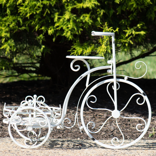 One Pot Tricycle Planter in Antique White