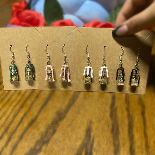 Spell Bottle Earrings | Love, Protection, Healing, Money