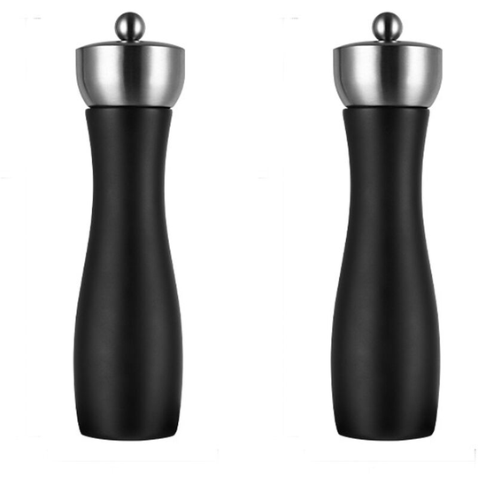 Salt and Pepper Grinder Set Unique Black & White Seasoning Mills ,Modern Kitchen Tools 8 inch two color boxes