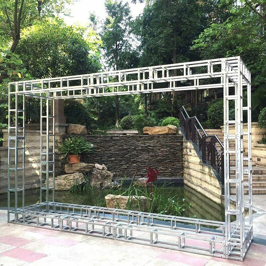 Unho - 3m Balloons Holder Metal Truss Podium, Wedding Backdrop Stage Flower Exhibition Stand, Outdoor Garden Plant Stand