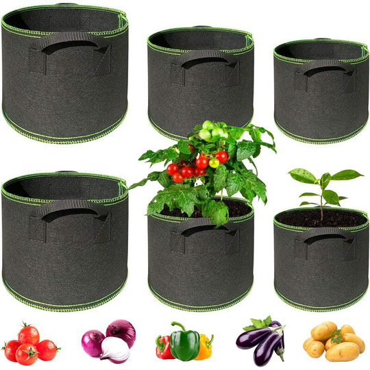 Plant Bags Breathable Garden Plant Bag Felt Planter Pots for Potatoes, Tomatoes, Carrots, Sufficient Air Supply (70x30)