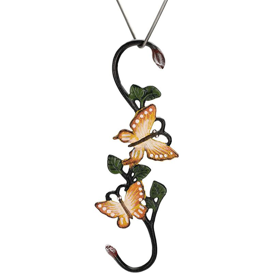Set of 3 Heavy Duty Cast Iron s Butterfly Hooks - 11 Inch Decorative Metal Plant Hooks s Shaped Hanger Brackets for Garden Hanging Planters Pots Wind