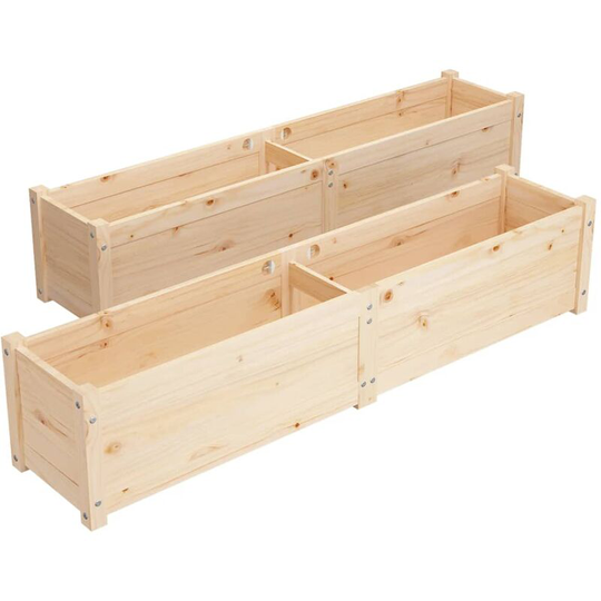 Garden Raised Beds 2 pcs 150x31x31 cm Solid Pinewood Vidaxl Brown