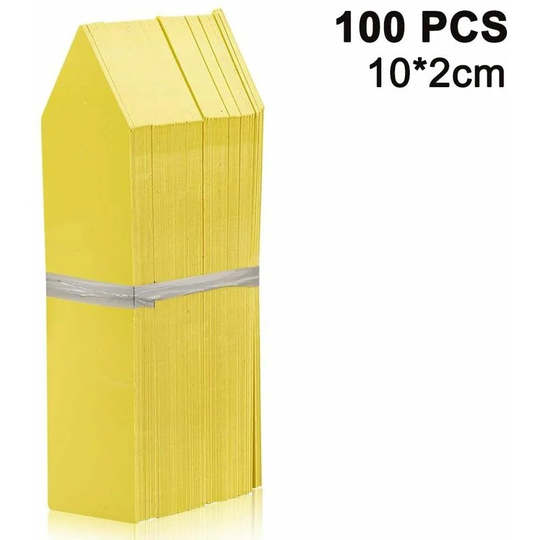 100 Packs Plant Labels Stake-Type Tags Plastic Garden Labels Nursery Tags for Flowers, Vegetables, Seedlings, Seed, yellow