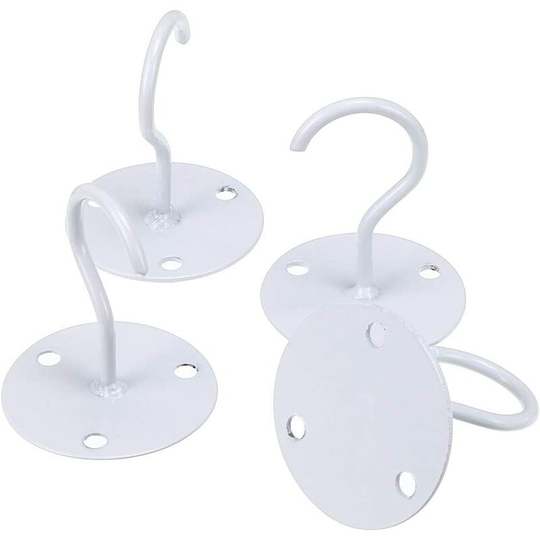 Bearsu - 4Pcs Wall Mount Ceiling Hooks, Metal Plant Bracket Heavy Duty Iron Hangers with Screws for Hanging Bird Feeders, Lanterns, Wind Chimes,