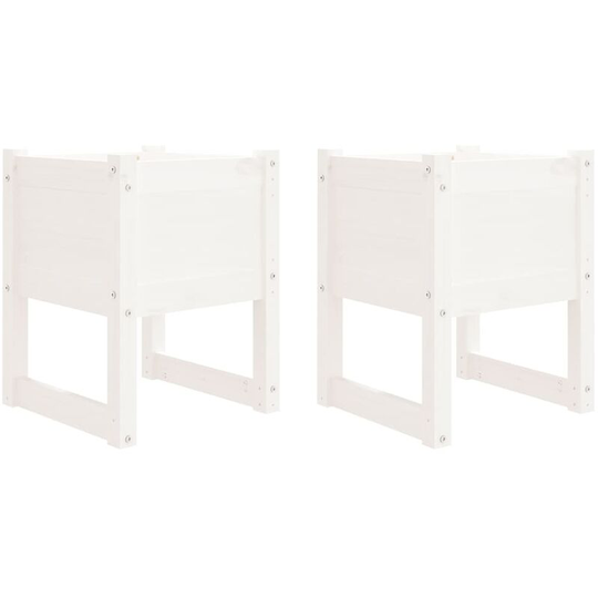 Planters 2 pcs White 40x40x52.5 cm Solid Wood Pine Vidaxl White