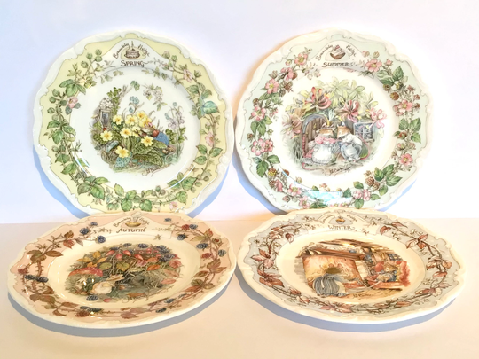 Set Of 4 Brambly Hedge Four Seasons Plates, 8 Inch Royal Doulton Full Size Collectors Plates