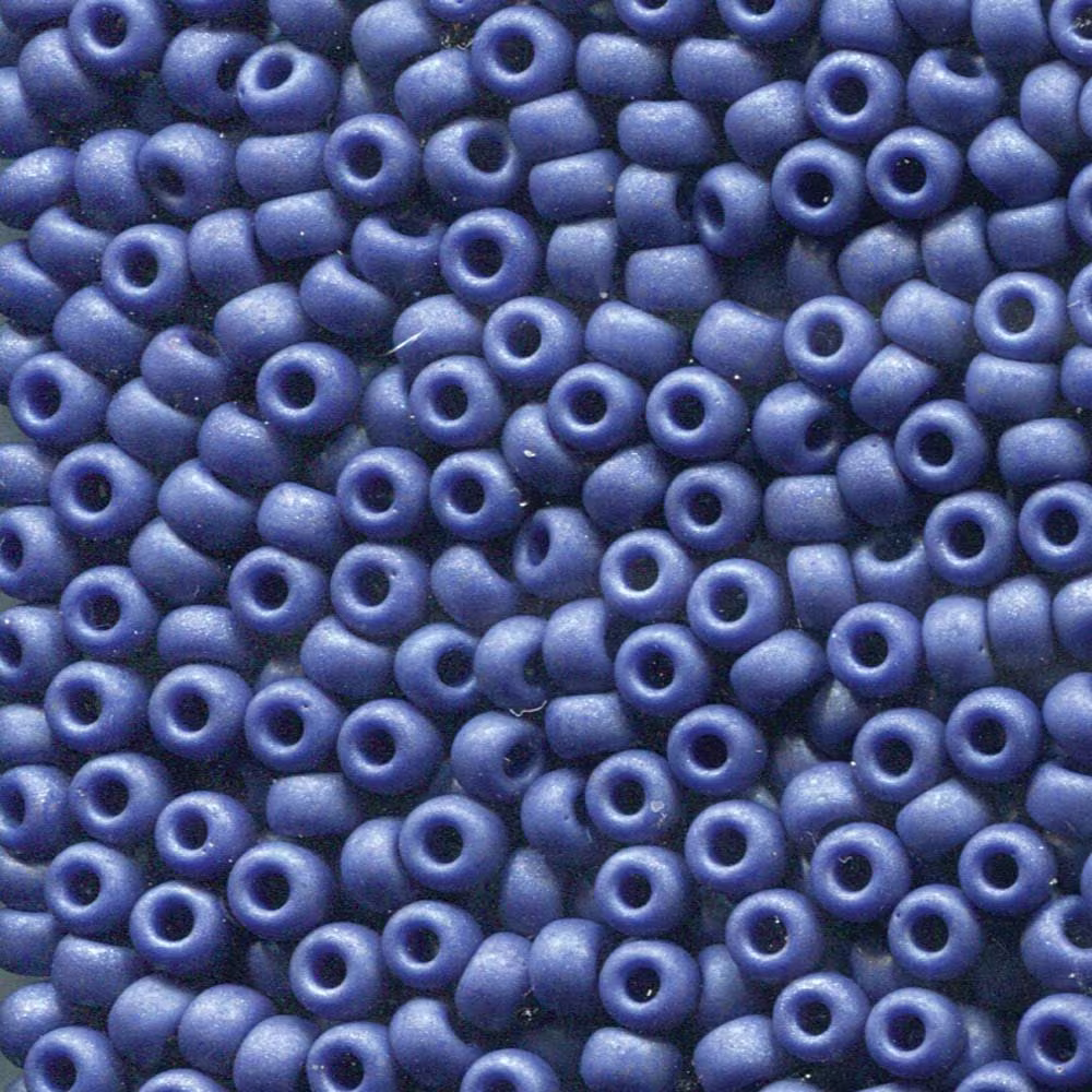 Miyuki Seed Beads 6/0 6-2075 20Grams Matte Opaque Cobalt Blue Glass Beads, Size 6 Bead, Japanese Round Bead