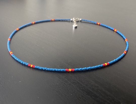 Blue Seed Bead Necklace