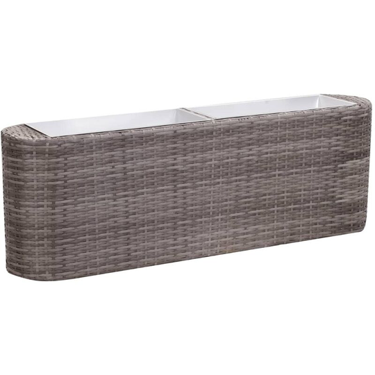 Garden Raised Bed 120x24x40 cm Poly Rattan Grey FF46954_UK - Topdeal