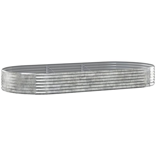 Garden Planter Powder-coated Steel 296x140x36 cm Silver Vidaxl Silver