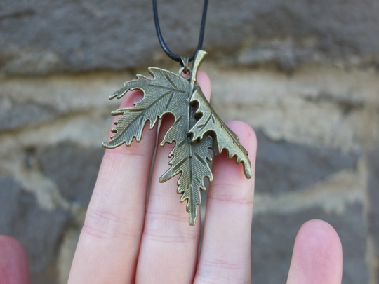 Maple Leaf Necklace/Bronze Silver Pagan Cottagecore