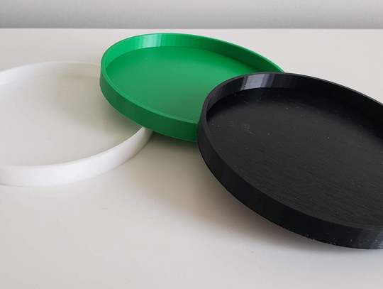 Circle Low Edge Drainage Tray For A Planter | Drip Organizer Saucer | Custom Sizes & Colors