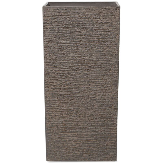 Flower Planter Tall Stone Garden Plant Pot Indoor Outdoor 40x81 cm Brown Gaza - Brown