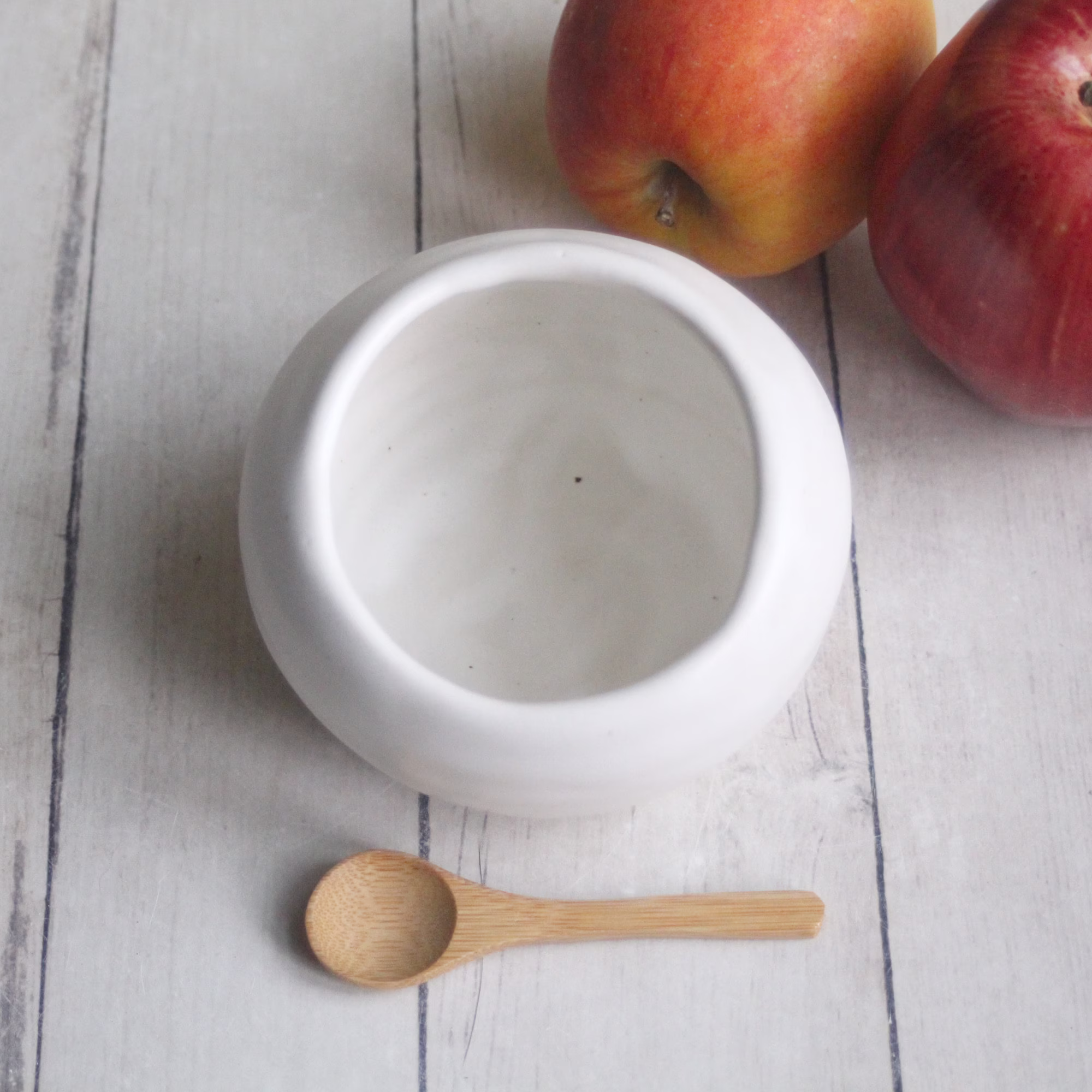 Ceramic Salt Cellar in Matte White Glaze, Handmade Stoneware Pig, Handcrafted Pottery Made Usa