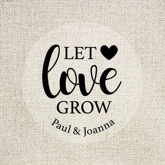 Let Love Grow Transparent Stickers, Clear See Through Wedding Labels, Succulent, Seeds, Plants, Personalised