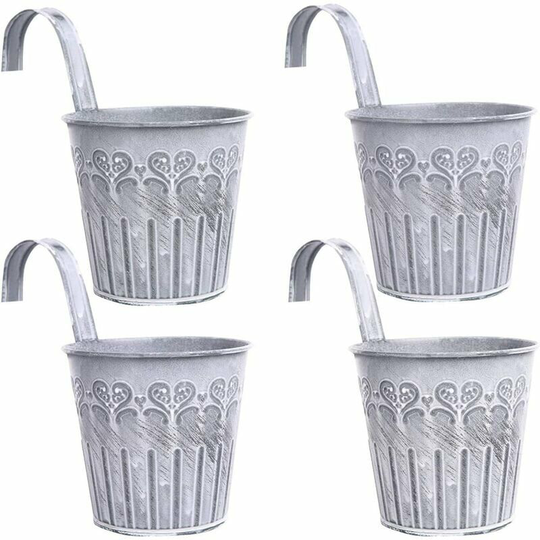 Pcs Metal Hanging Flower Pot Flower Pot with Hook Vintage Style for Decoration Balcony Garden Wall Outdoor and Indoor