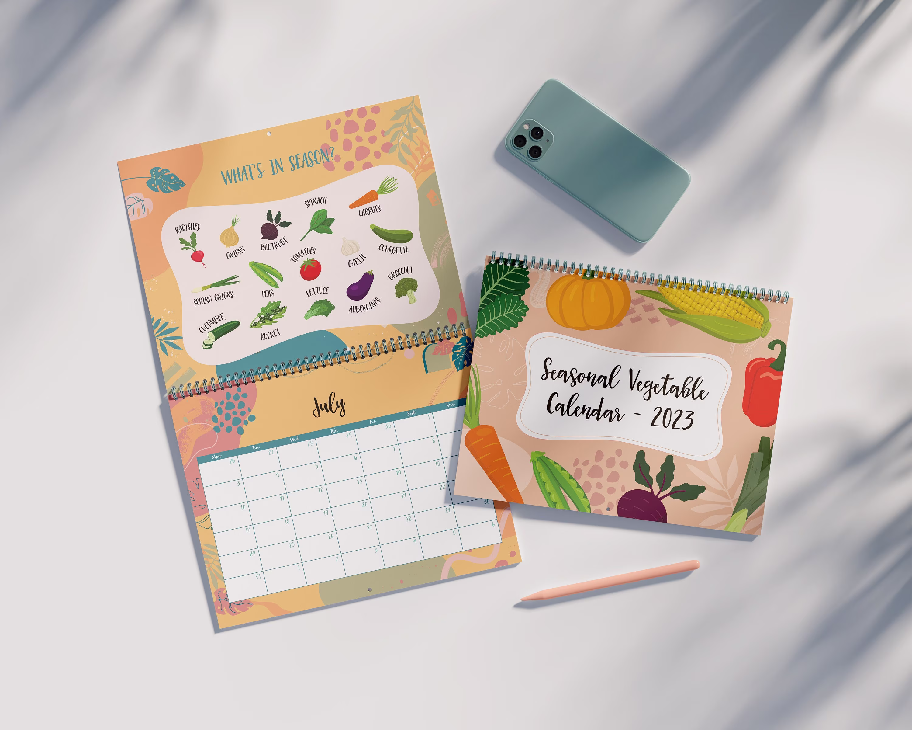 2023 Seasonal Vegetable Calendar - Wall Calendar. A Great Addition To Any Food Lover's Kitchen British/Uk Seasons