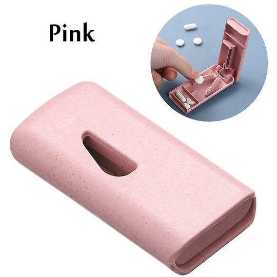Heguyey - Portable pill cutter box with stainless steel blade for storing medication