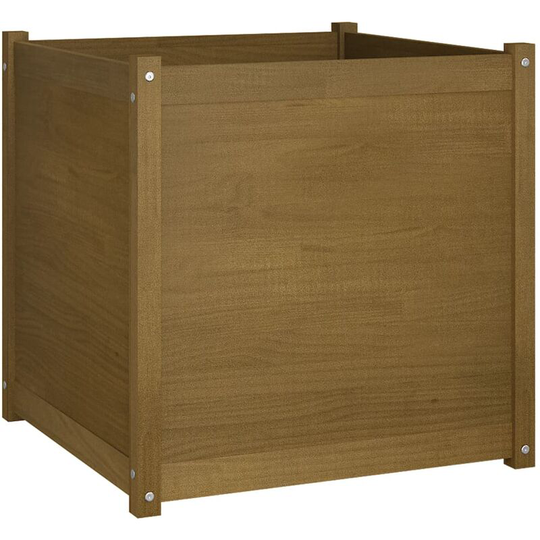 Garden Planter Honey Brown 70x70x70 cm Solid Pinewood Vidaxl Brown