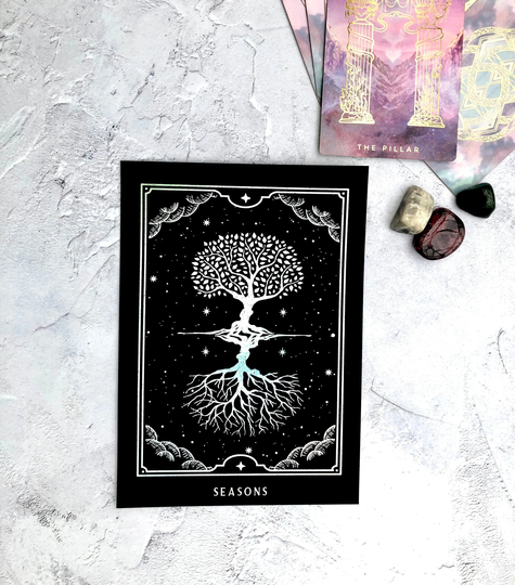 Tarot Inspired The Seasons Planner Dashboard, Foiled Deck