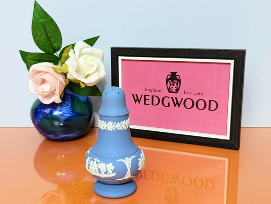 Vintage Wedgwood Jasperware Pale Blue & White Relief Salt/Pepper Shaker