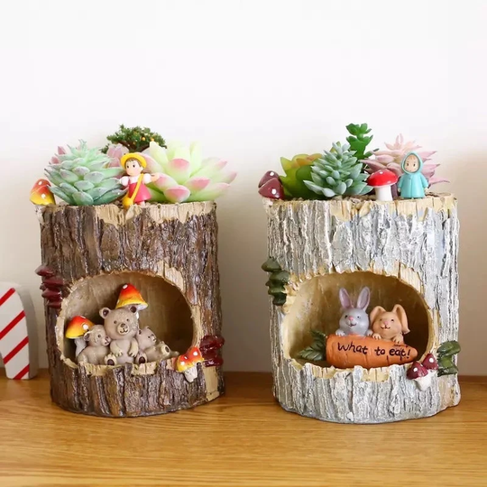 Animal Plant Pot, Pot For Succulents Plants, Rabbit Planter Hedgehog Flower Planter, Tree