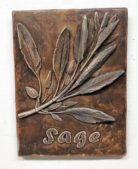 Herb Plaques, 8 In. | 20 cm, Lavender Plaque, Sage Art-Nouveau, Stone 3D Wall Decor, Herb Sculptures, Avtechstonegallery