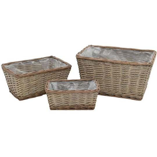 Asupermall - Raised Bed 3 pcs Wickewith pe Lining
