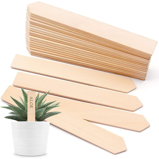 30 Pieces of Seedling Flower Wooden Label, Wooden Plant Signs for Garden Herb Seedlings (15.3×2×0.3cm)