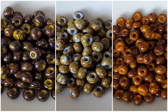 2/0 Czech Glass Seed Beads, 20 Grams, Opaque Travertine Beads, Beading Supplies